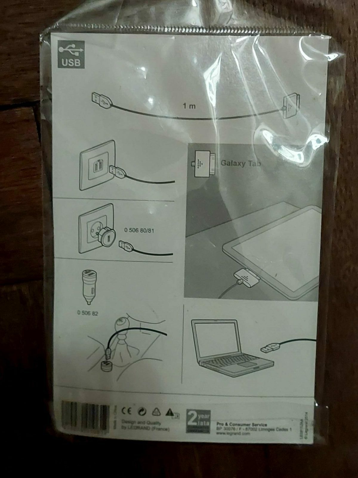 Legrand – Câble Galaxy Tab USB vers 30‑pins (Neuf) – Image 2